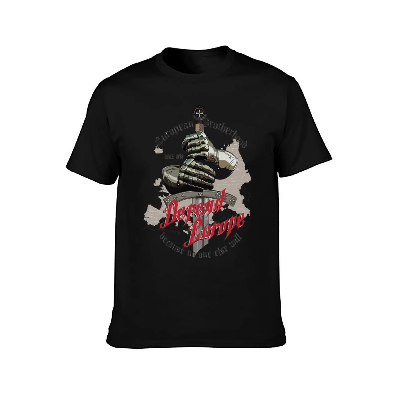 Defend Europe Templar Knight T-Shirt Summer Casual Cotton Tee Oversized Streetwear Tops Vintage Graphic Print 100% Cotton