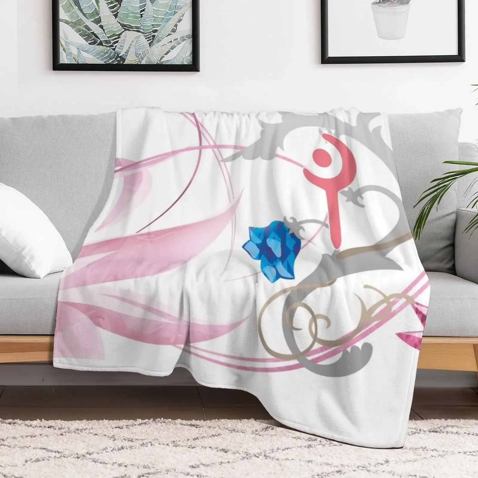 FFXIV White Mage Job Mat Throw Blanket Warm Throw Blanket Gift for Anniversary