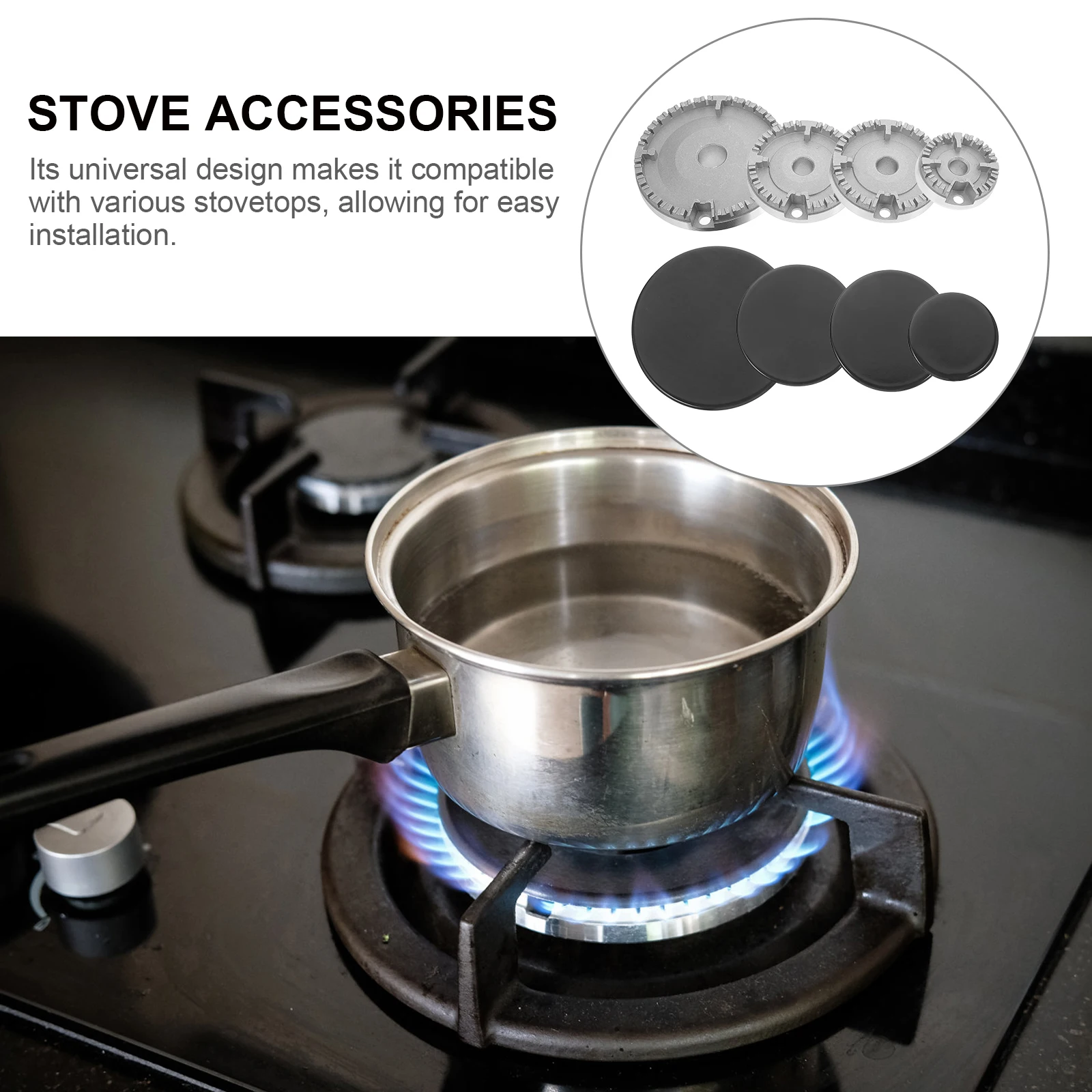 

Gas Stove Burner Heads Accessories Metal Replacement Parts Universal Convenient Iron Stove Supplies Durable Long Lasting Easy