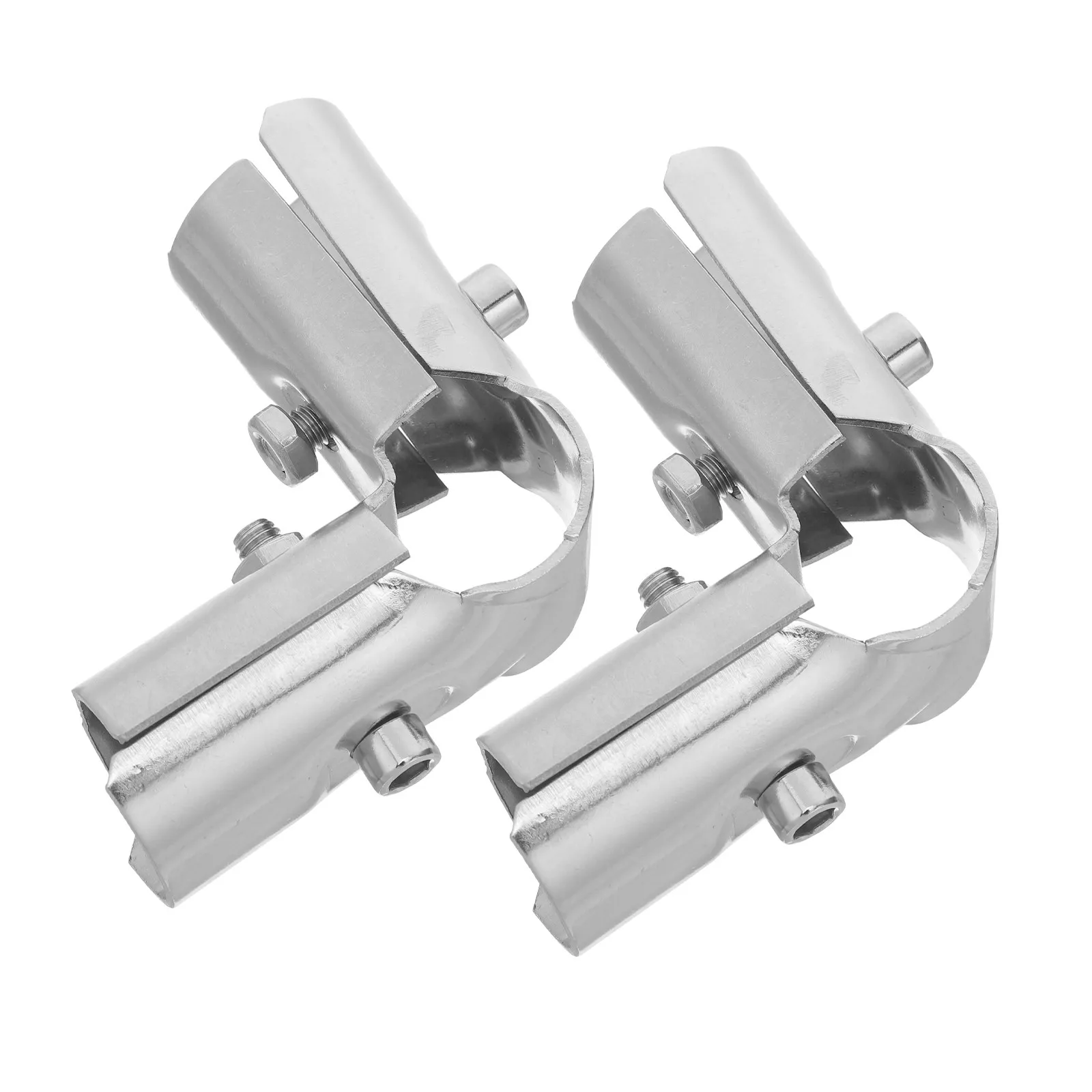 2Pcs Stainless Steel Pipe Connector Fittings End Rail Clamp for Greenhouse Structure Tube Link Fence Panel Parts