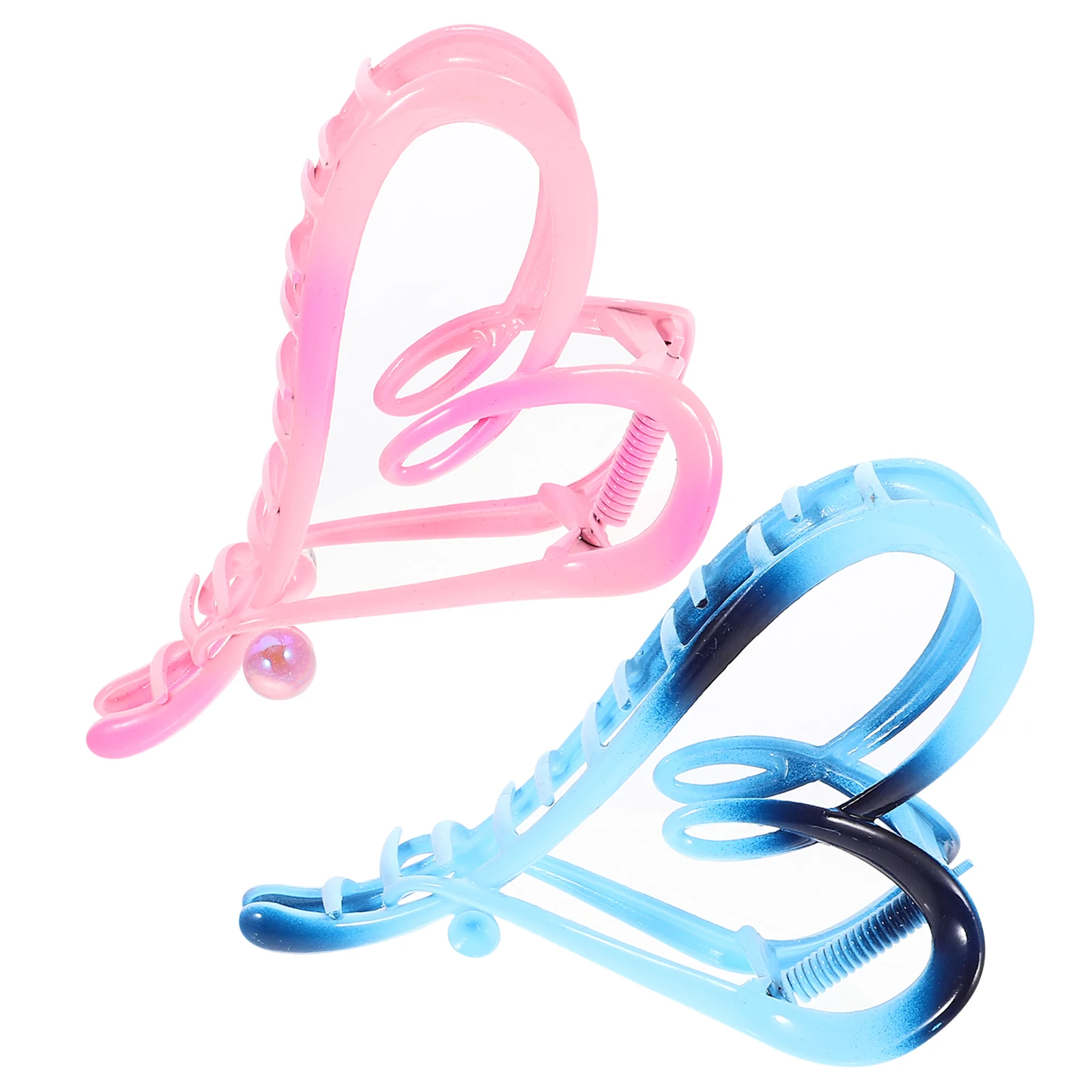 

2pcs Heart Shaped Hair Clips Durable Metal Claw Barrettes For Women Large Styling Accessories Thick Hair Tools Nonslip Design