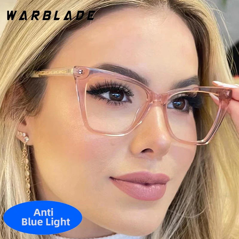 

Retro Trendy Big Frame Cat Eye Men Women TR90 Glasses Luxury Brand Reading Anti-Blue Light Eye Protection Optical Eyewear Lentes