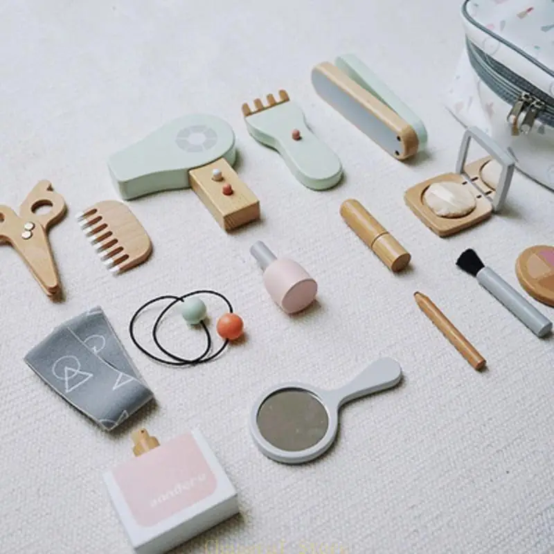 E7CE Simulazione del giocattolo per il trucco per parrucchiere Fingta giocare giocattolo set bellezza cosmetica per W/