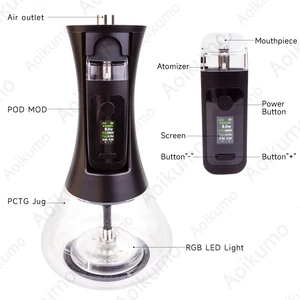 FHUKA-مجموعة الشيشة الإلكترونية مع ليلة LED ، قابلة للتعديل بالطاقة ، شيشة الشيشة ، الشيشة ، الشيشة ، النرجيل ، طقم الفقاعات أعلى 8 مبيعات للشيشة الكهربائية - رقم 6