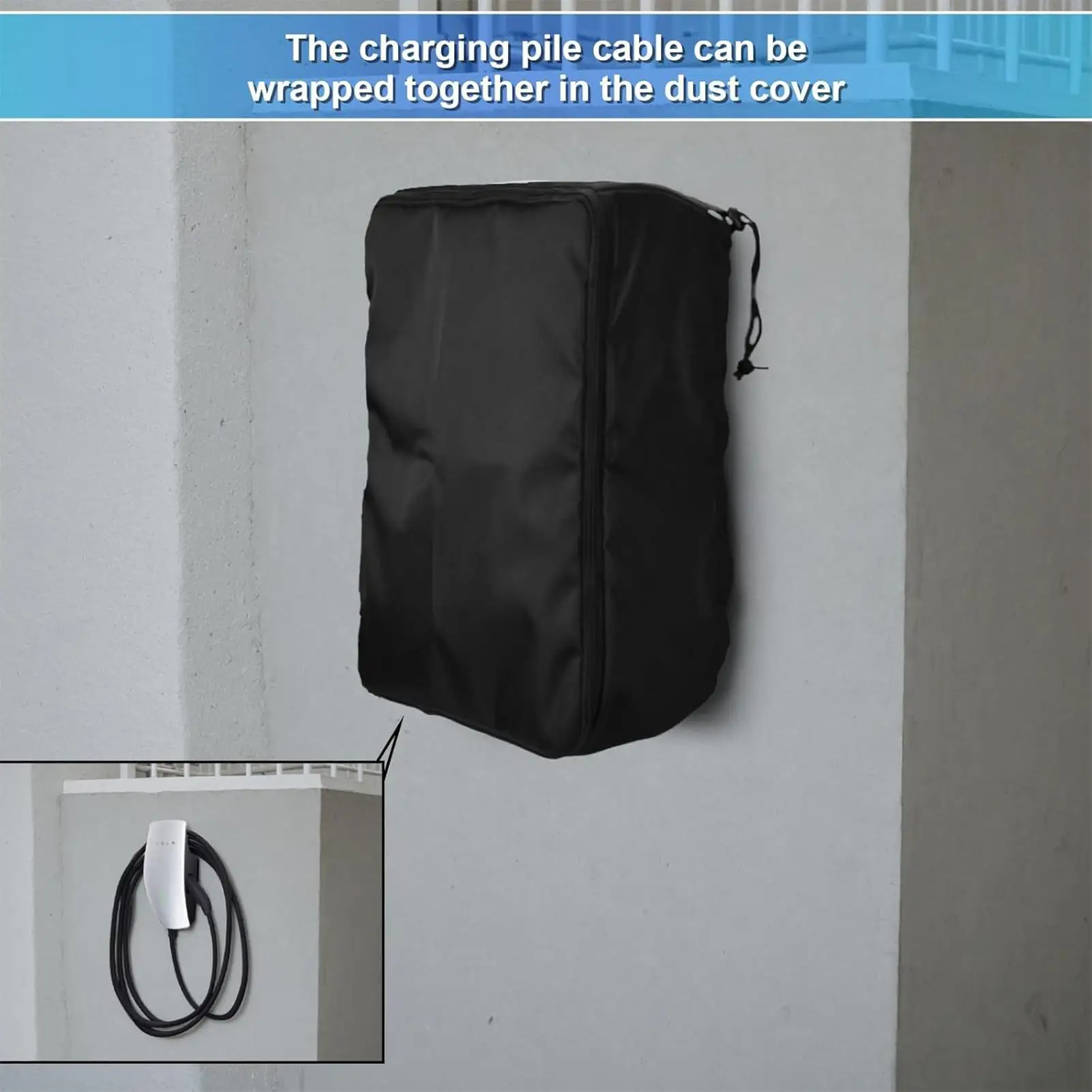 

Electric Vehicle Charging Station Cover EV Charger Protective Cover UV Protection Bag For Campus Outdoor Public Building