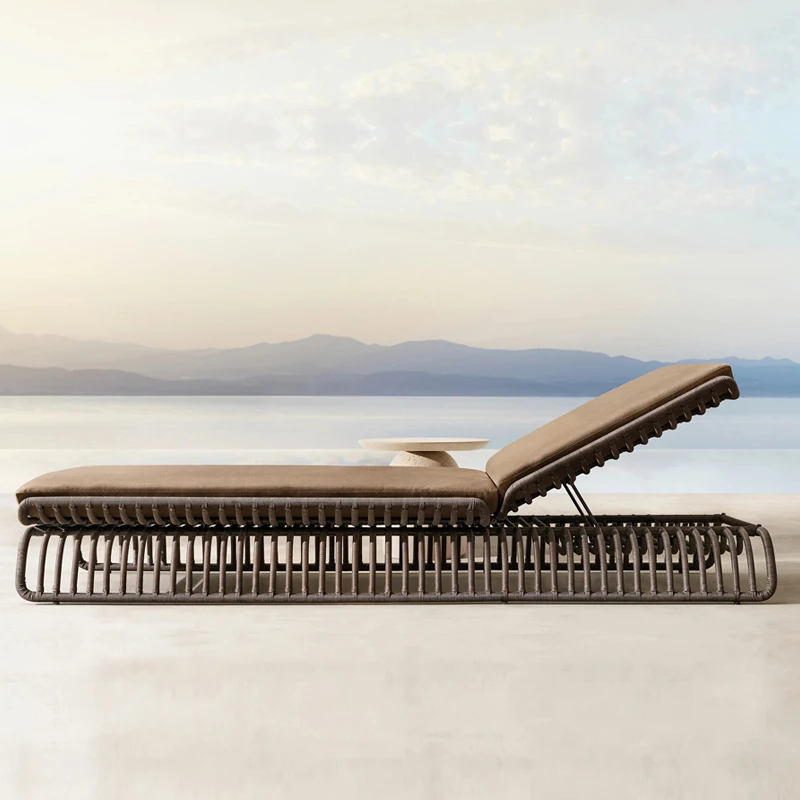 

Сделайте старый пляжный бассейн из тикового ротанга, антикоррозийный деревянный диван, твердая кровать, кресло для отдыха