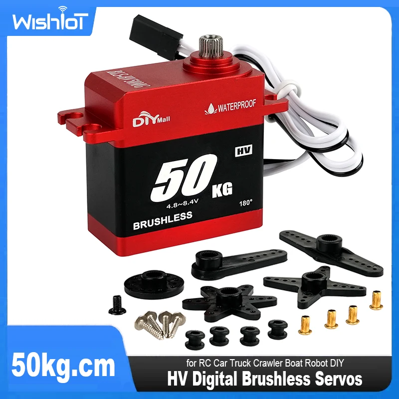 50kg.cm HV Digital Brushless Servos 8.4V Étanche BLS-HV50MG 180 °/270 °/360 ° Aluminium pour RC Voiture Camion inoler Bateau Robot DIY