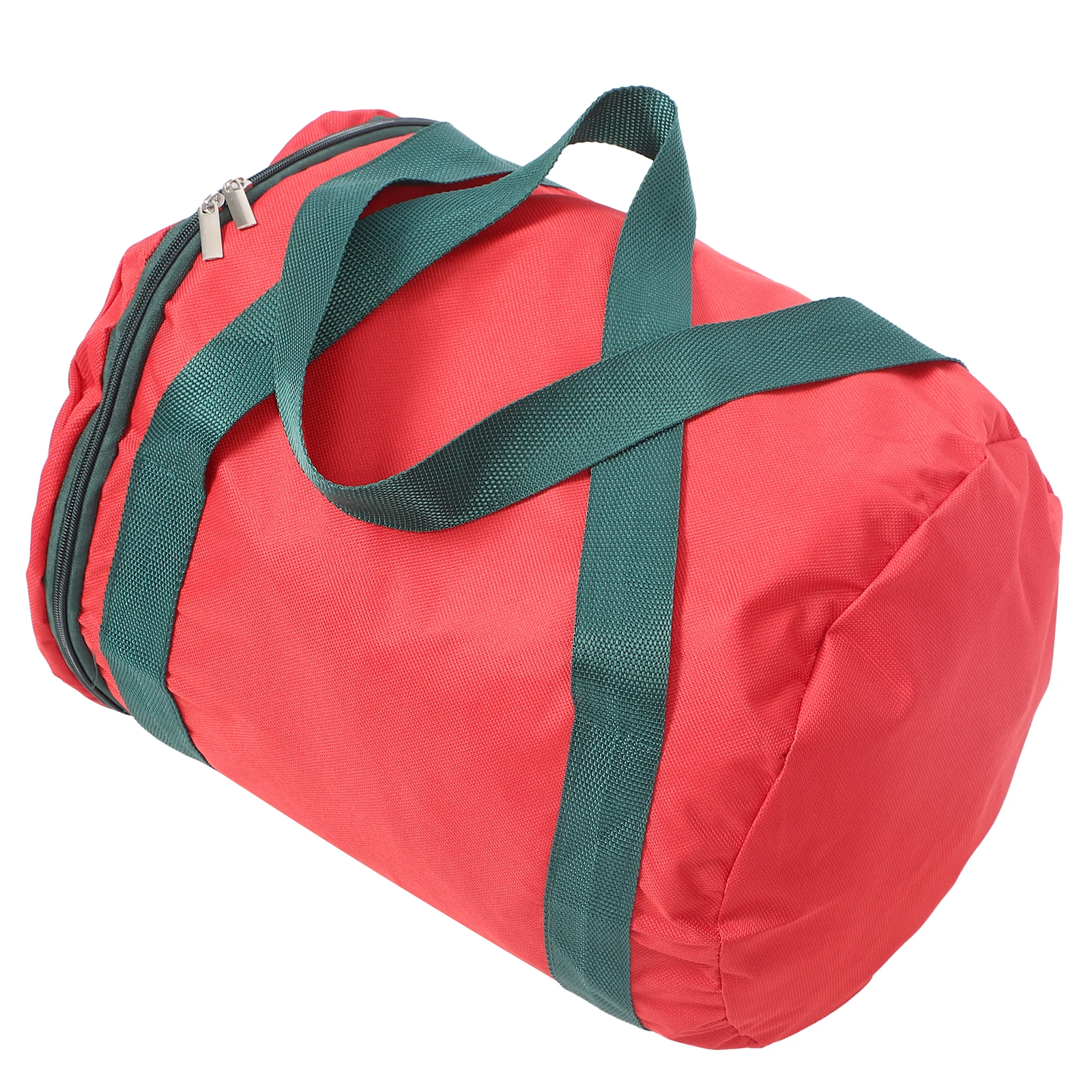 

Christmas Light Storage Bag 600D Oxford Cloth Red Round Holiday Lights Bulb Bag Sturdy Carry Container Practical Long-lasting