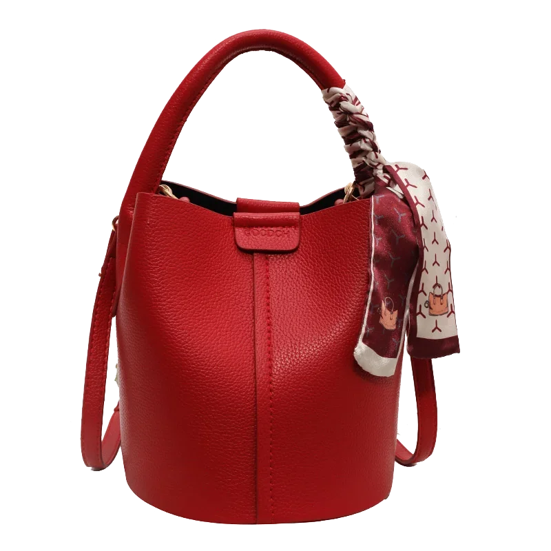 Bolso cruzado de cuero sintético para mujer, bandolera de hombro, color rojo, versátil, a la moda, 2024