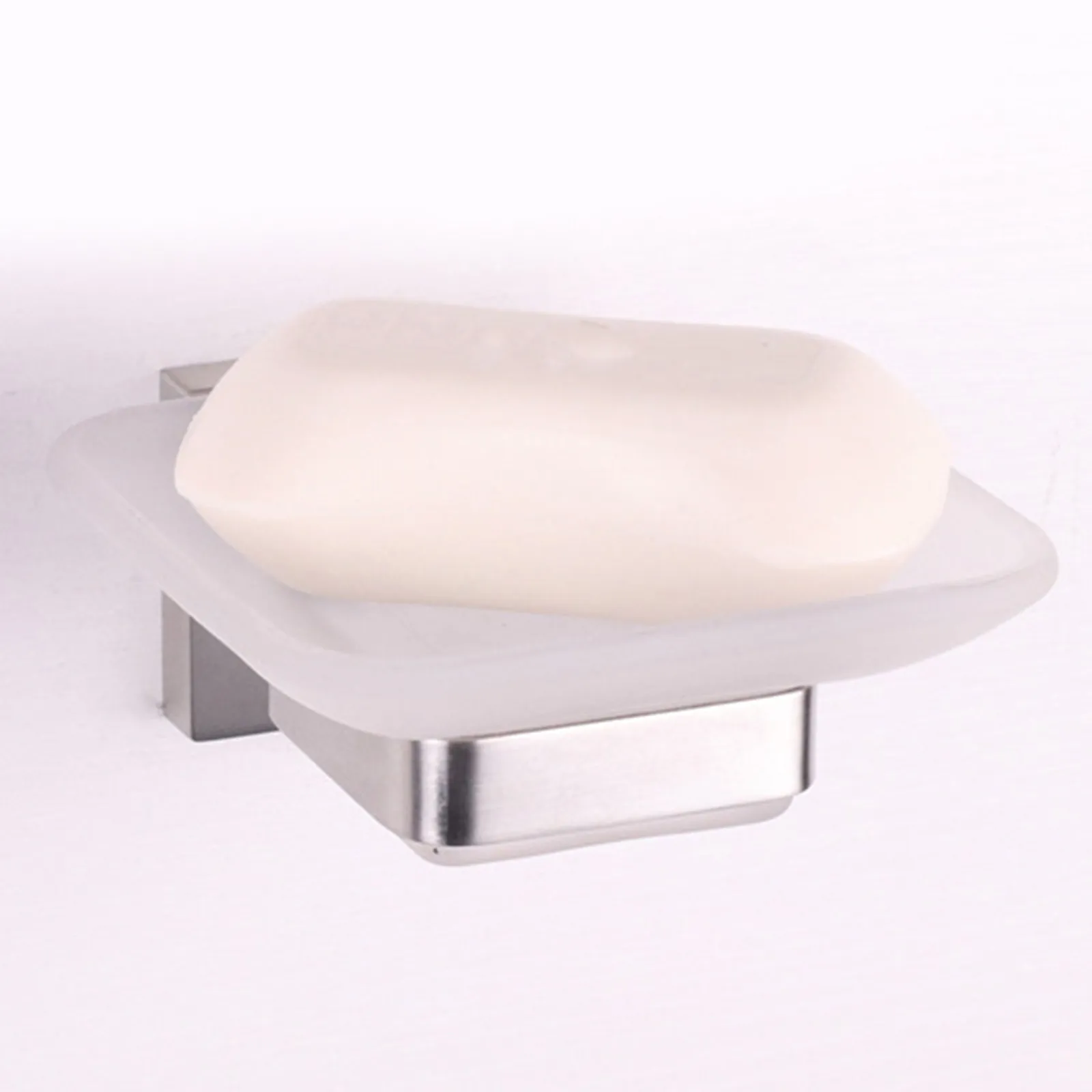Premium 304 Stainless Steel Soap Holder Wall Mounted Brushed Texture Anti Rust Fade Resistant Soap Dish for Bathroom Bedroom