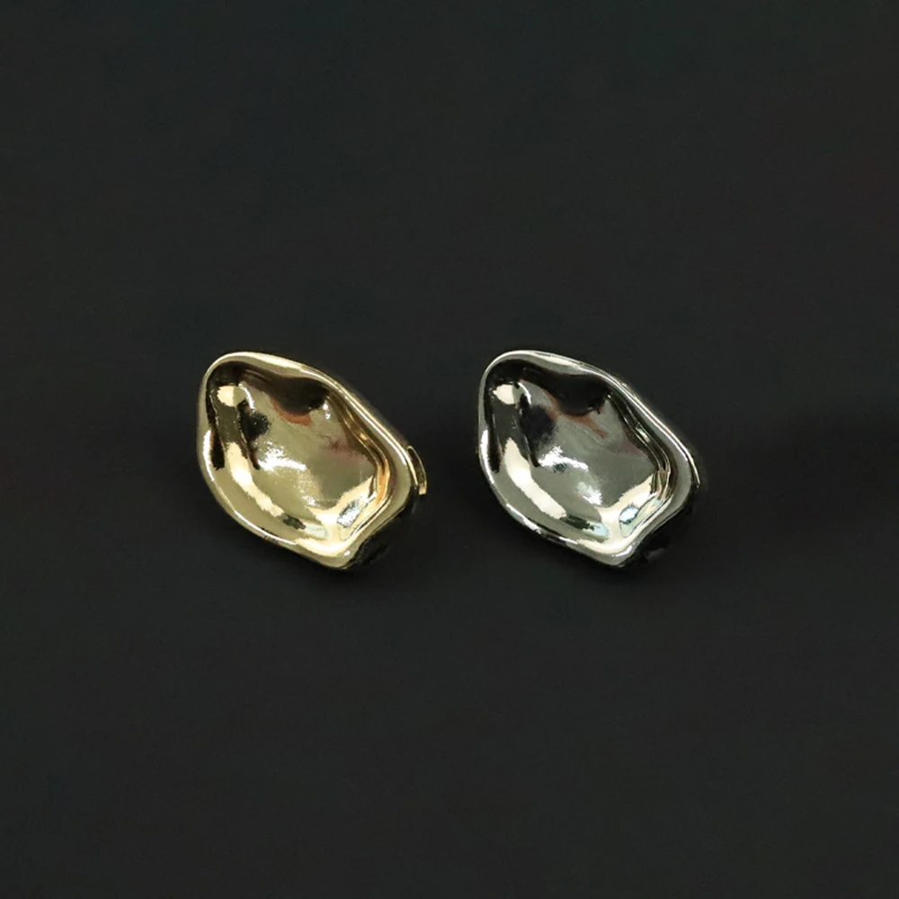 10pcs Minimalist Premium Irregular Metal Buttons for Clothing, DIY Crafts - 14/20mm Gold/Silver Buttons Set, Sewing Accessories
