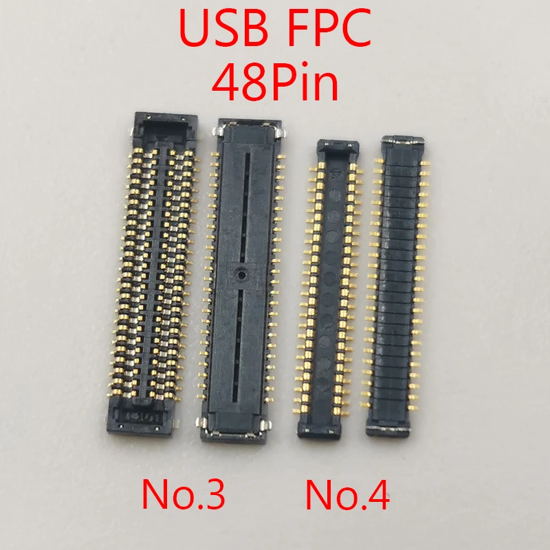 10Pcs 78 48 Pin LCD Display Screen FPC Connector USB Charging Dock Port For Samsung Galaxy A12 A125 A125F M12 M127F A02 A022F