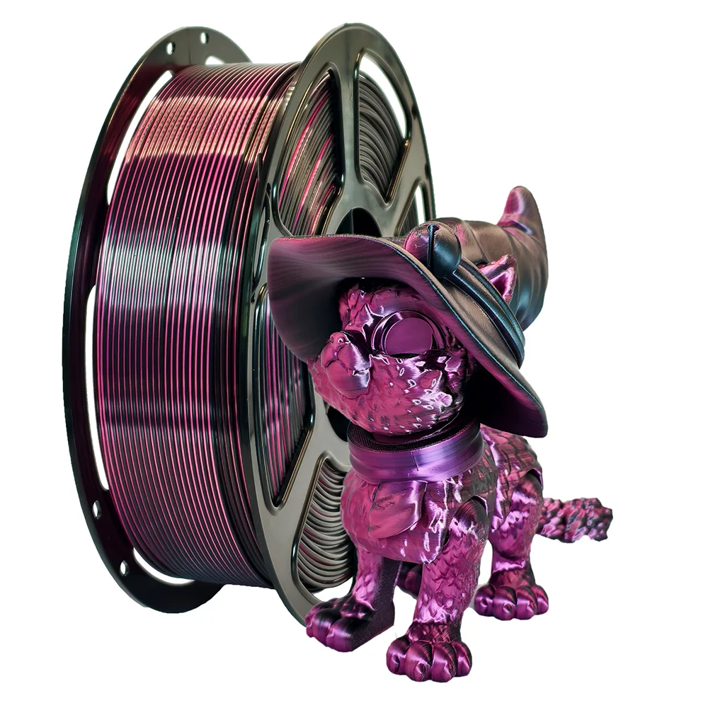 Pla 3D Printing Filament  1.75mm 1kg 3D Printing Supplies Pla Silk Black Rose Material  Silk Double Color