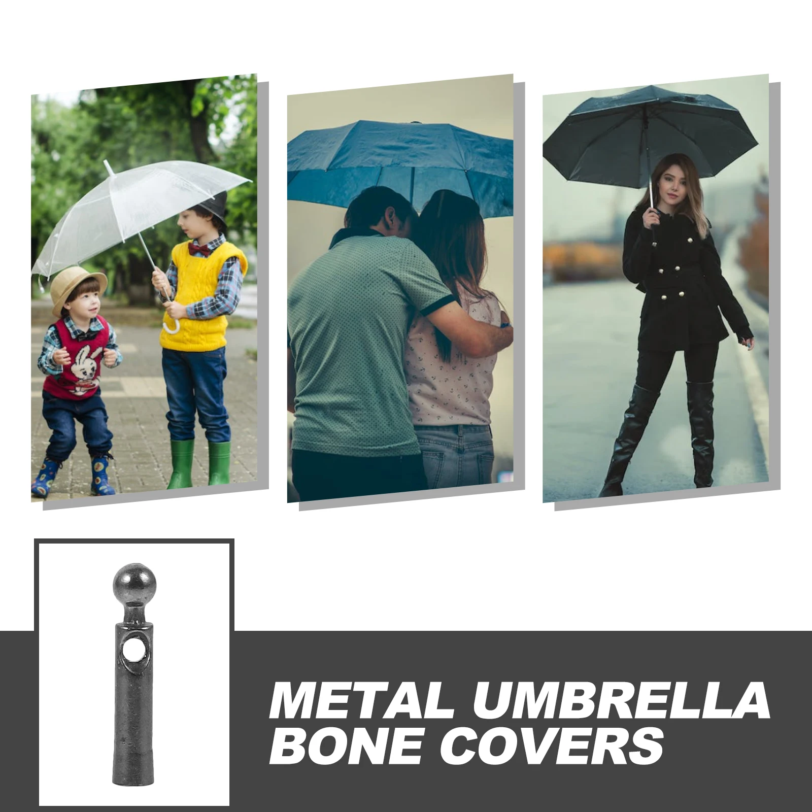 

10pcs Metal Umbrella Tail Beads Replacement Repairing Bone Covers For Folding Rain Umbrellas Durable Sturdy Small Beads