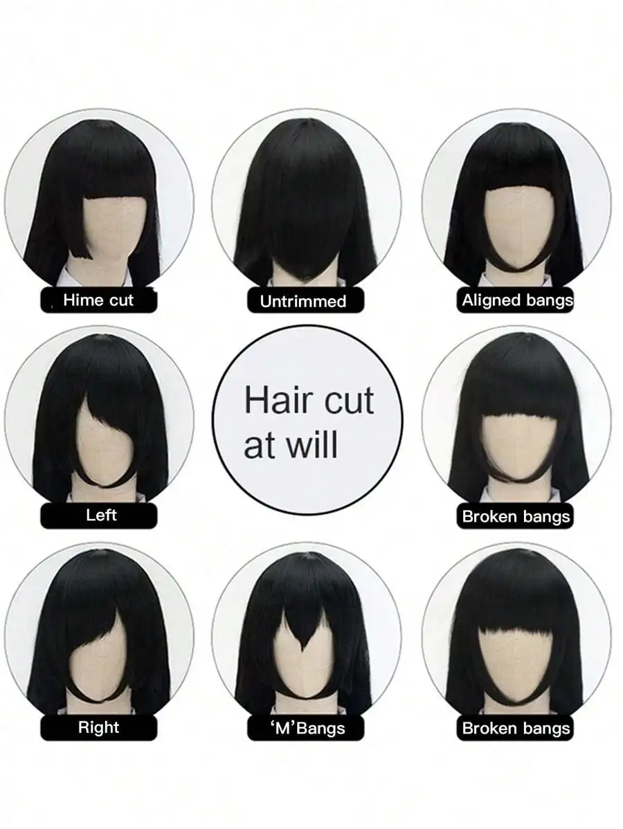 14 Inch Synthetic Wigs For Cosplay,Multi-Color Short  Cospla Wigs Heat Resistant High Temperature Fiber Wigs For Holiday Costume