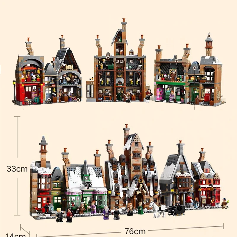In stock 2026 NEW 76457 3228PCS Hogsmeade Village Building Blocks Street View Architecture Boys and Girls Puzzle Toys Gifts