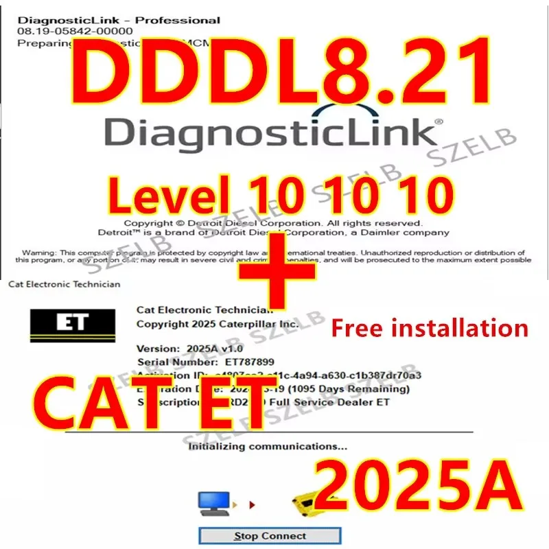 

Detroit Diesel Diagnostic Link 8.21 2025.03 Professional Level 10 10 10+cat et2025A Electronic Technician Diagnostic Software