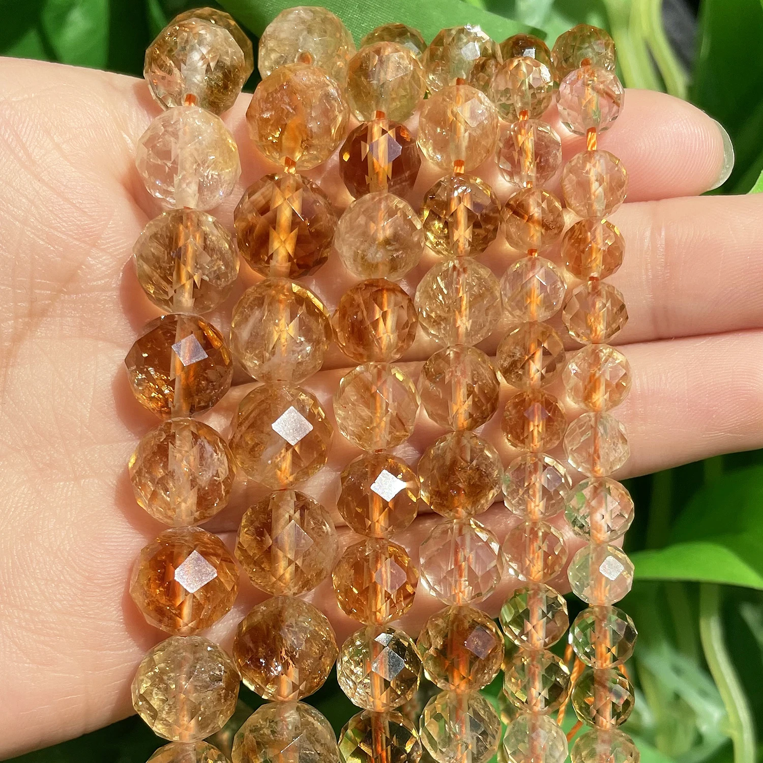 Natural Yellow Citrines Genuine Stone Beads Faceted Loose Spacer Beads for Jewelry DIY Making Bracelet Accessories 6 8 10mm