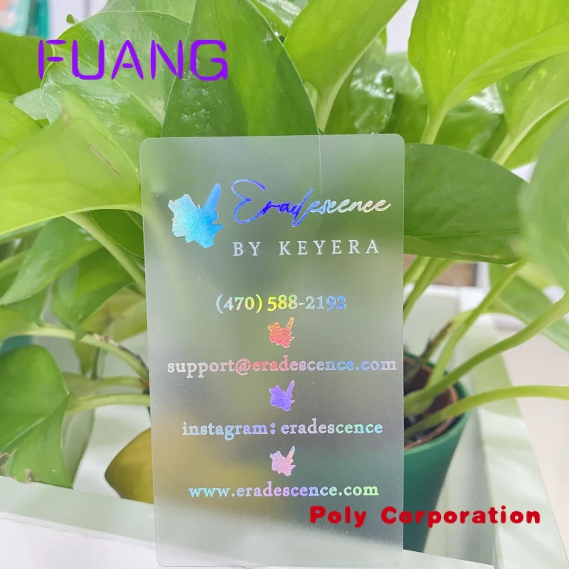 Custom  Custom Plastic Transparent Business Invitation Name Card With  Holographic Letter