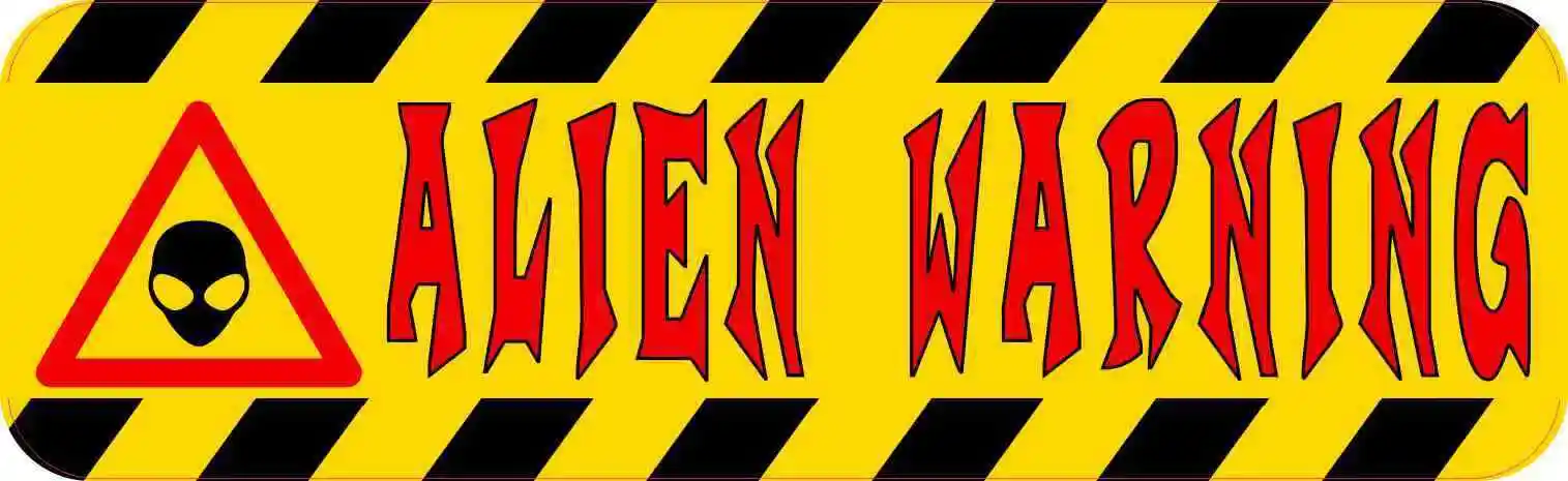 Alien Warning Bumper Sticker Decal Funny Aliens PVC Vinyl for Car Truck Window SUV Laptop Waterproof UV Resistant Accessories