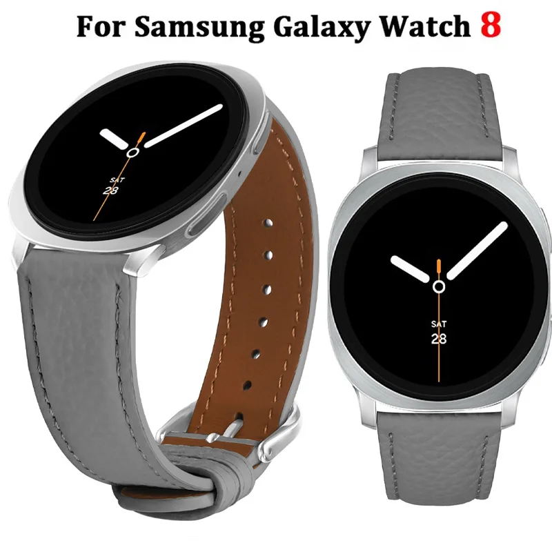 

Кожаный ремешок для часов Samsung Galaxy Watch 8 40 мм 44 мм 8 Classic 46 мм без зазоров, ремешки для Samsung Watch 8, браслет Correa