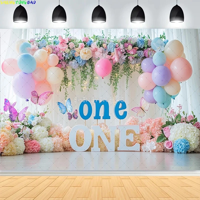 

Baby Shower Happy Birthday Party Photography Backdrops Newborn Kids Air Balloon Princess Tropical Jungle Photo Background BB-43