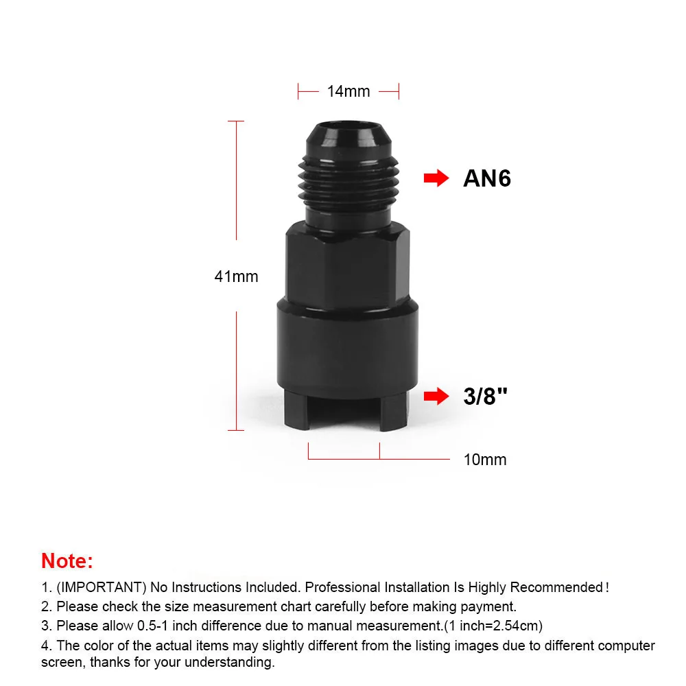 Fuel Line EFI Adapter Fitting 6AN AN6 AN-6 Male to 3/8\