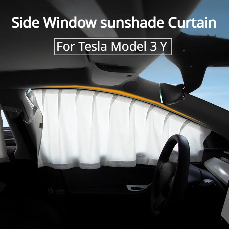 For tesla model 3 highland 2024 Anti-uv Window Sunshade Side Window High-density Track Curtains for Camping Privacy Curtain