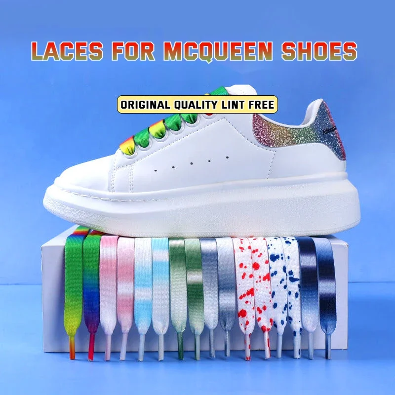

Flat Rainbow Shoelace 1.2CM Width Colorful Gradient Shoe Laces for Sneakers Fashion Casual Shoe Accessories