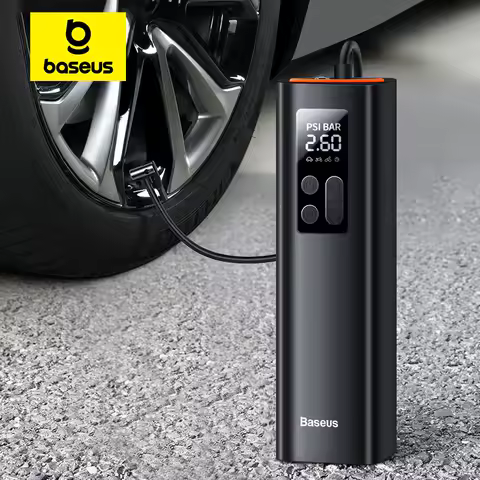Baseus Mini 12V 150 PSI Smart Digital Tire Inflator — Best 12V plug-in style option