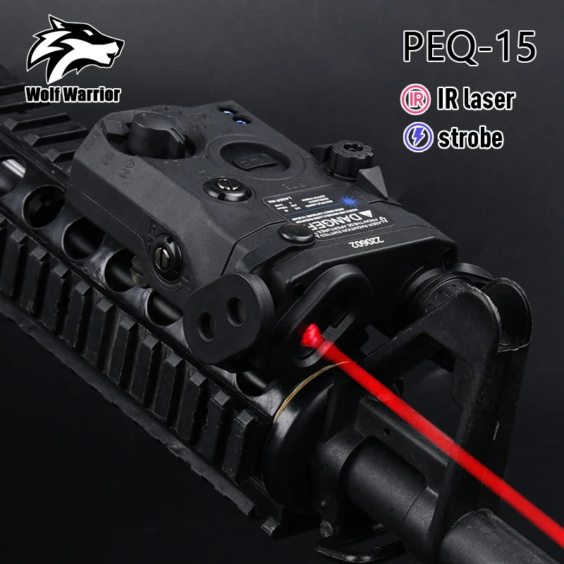 

WADSN Tactical PEQ-15 Red Green Blue Dot Laser Indicator IR Scout LED Light Fit 20MM Rail Hunting Flashlight