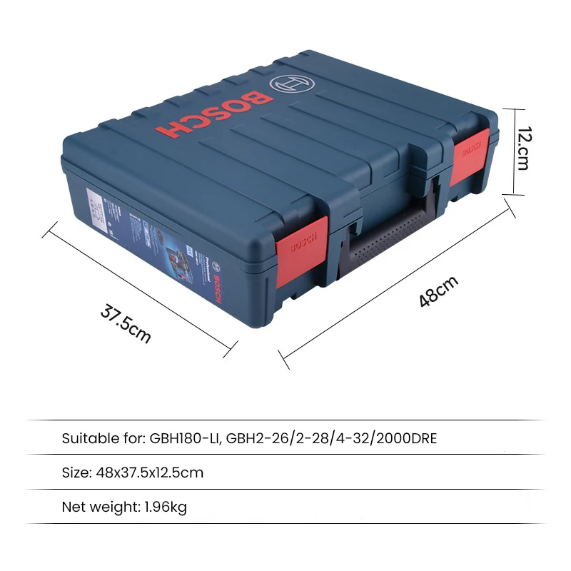 Cassetta degli attrezzi Bosch Custodia portatile in plastica per utensili elettrici GSR120-Li/GSB120/GDS/GBH180-LI/GBH180-LI/GBH2-26/28 Imballaggio degli attrezzi