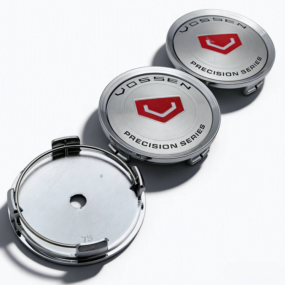 4 Uds Vossen Logo emblema tapas centrales de rueda de coche 75MM 70MM cubo de ruedas tapa a prueba de polvo tapas de llanta cubierta antipolvo reemplazar accesorios de coche
