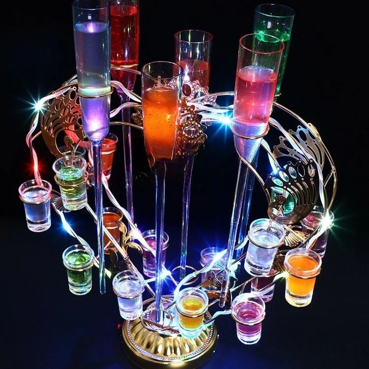 Bar night KTV luminous wine rack Saxophone bullet cup holder Creative cocktail cup holder