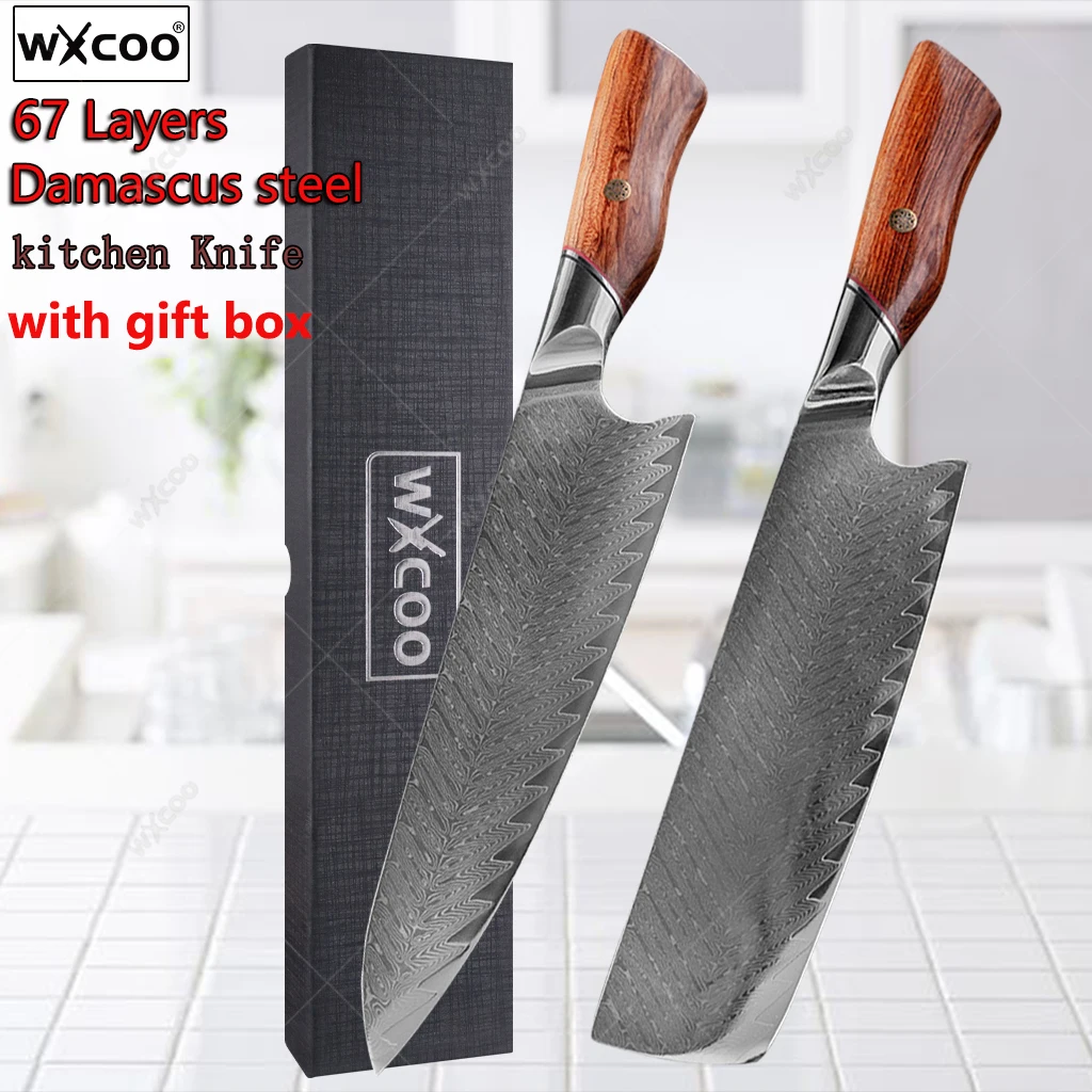 

67-layer Damascus Steel Chef Knife Cooking Knife Slicing VG10 Stainless Steel Kitchen Knife Meat Cleaver with Gift Box