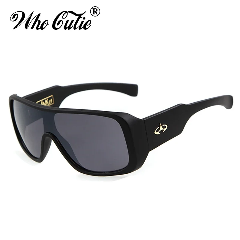 

WHO CUTIE 2024 Sport Shield Sunglasses Men Brand Designer Classic ONE PIECE Driving Male Square Sun Glasses Shades oculos OM283B