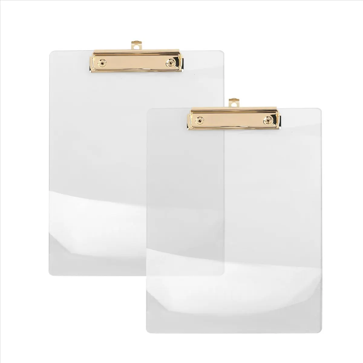 【CYBER MONDAY】2 Pack Clear Acrylic Clipboard with Gold Clip, 8.8X12.2 A4 Letter Size, School and , Supplies