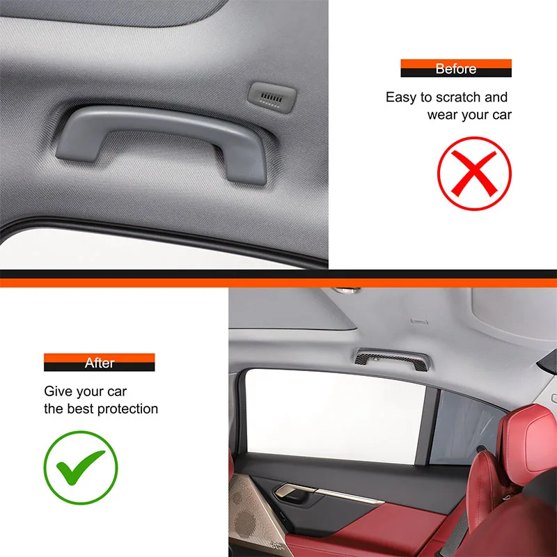 

4x Soft Carbon Fiber Car Interior Central Roof Handle Sticker Suitable for BMW 5 Series X3 G45 G60 2024+