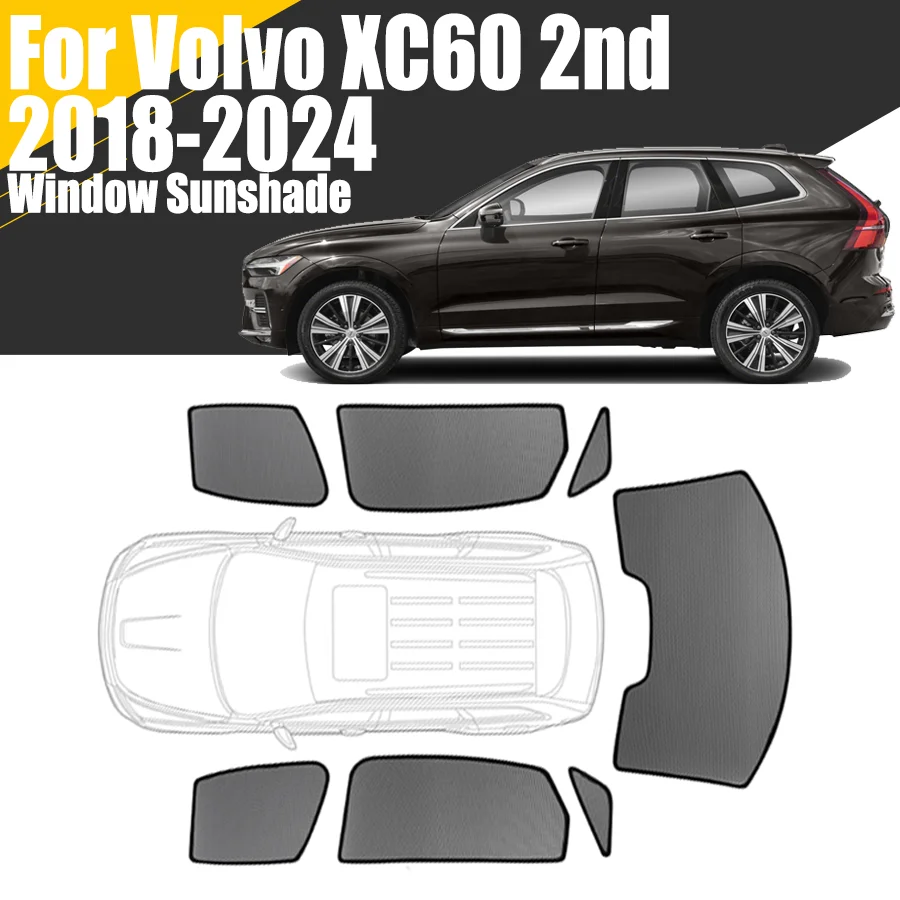 

Custom Magnetic Car Window Sunshade For Volvo XC60 2nd 2018 - 2024 Curtain Mesh Front Windshield 2019 2020 2021 2022 2023