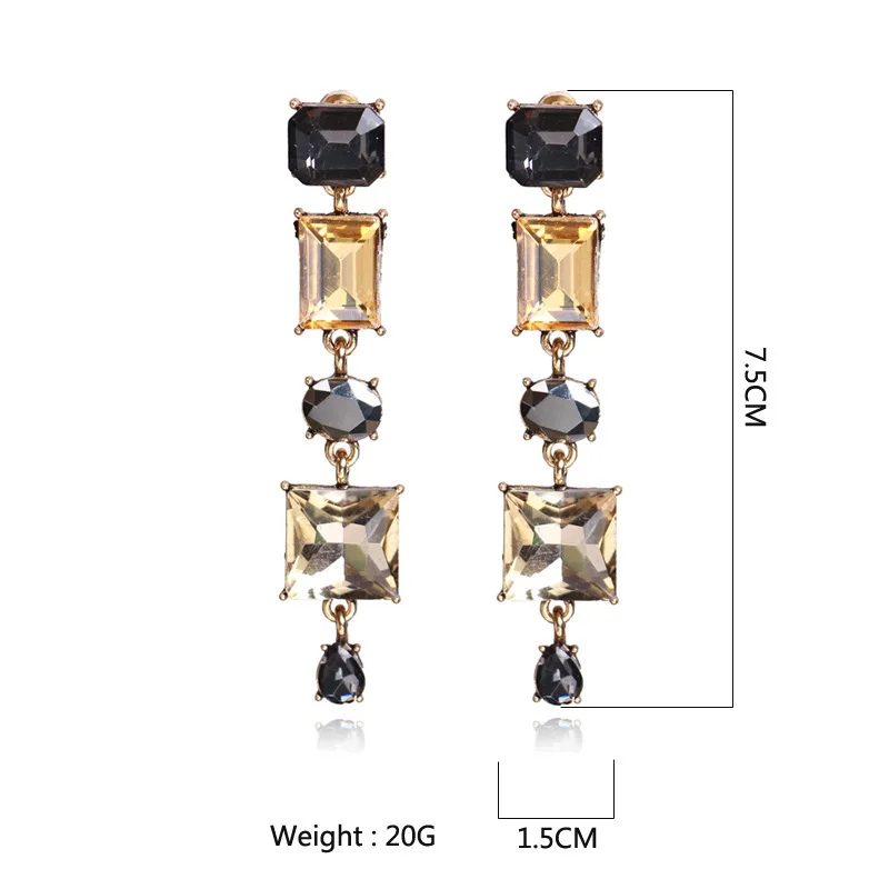 High-end simple big-name new models, temperament socialite geometric irregular super flash gem diamond-set versatile earrings