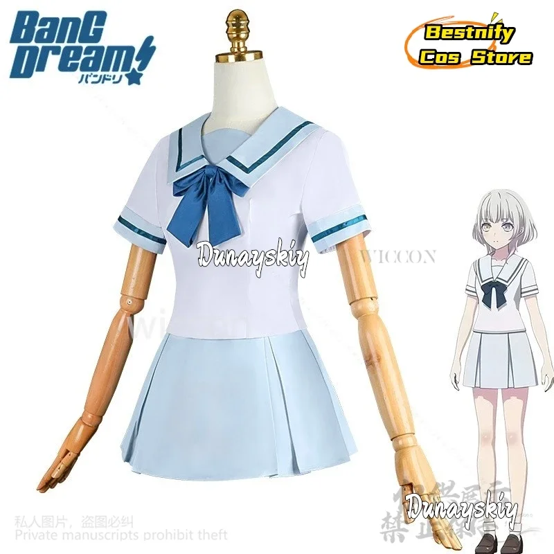 КосплейKaname Rana Anime BanG Dream! MyGO Косплей Костюм Ханасакига Школьная форма моряка Синее летнее платье Парики Лолиты платье
