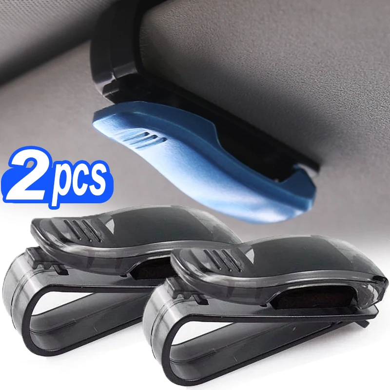 Car Glasses Case Universal Car Sun Visor Glasses Holder Sunglasses Clip Card Ticket Eyeglasses Holder Auto Interior Accessories