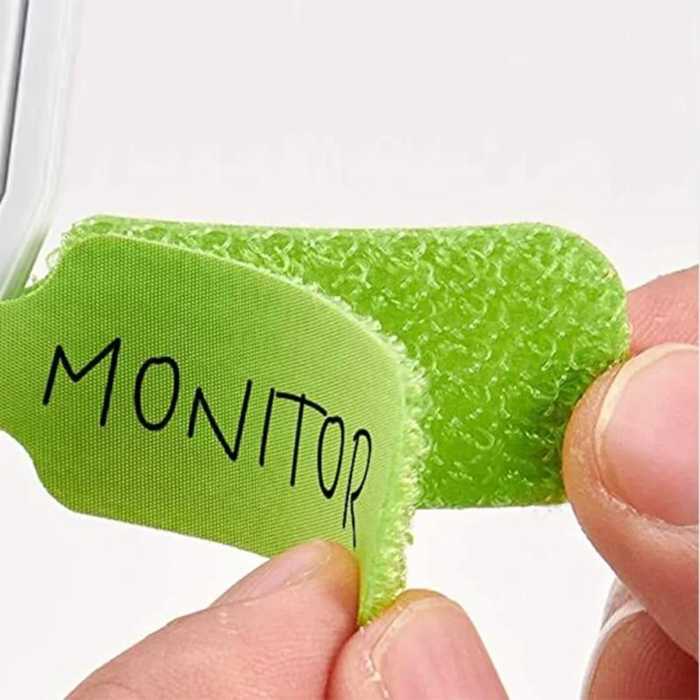 20 stks Herbruikbare Beschrijfbare Label Kabel Etiketten Kabelmanagement Mini Draad Tags Kleur Willekeurig met Magische Sticker Kabelbinders werken