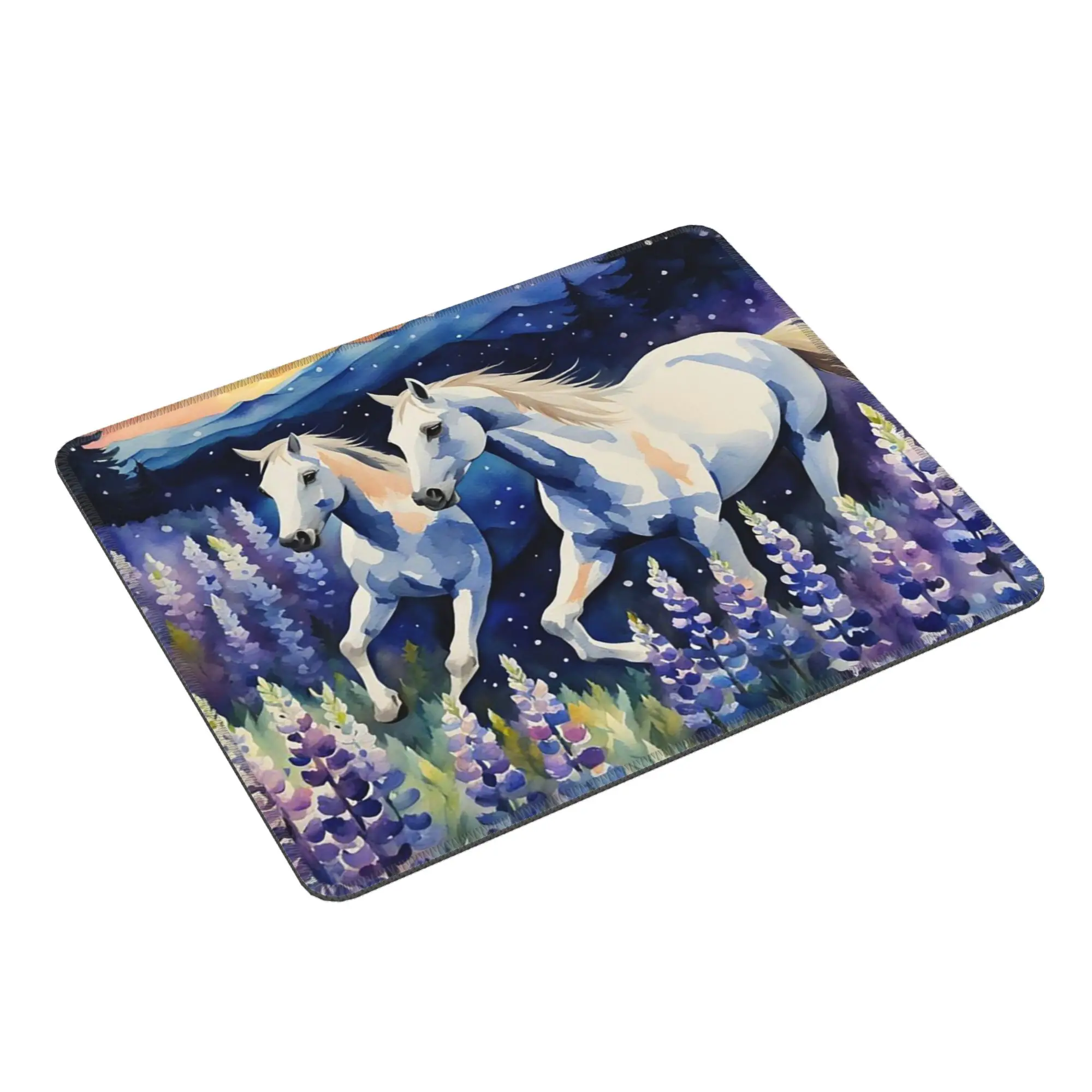 Horse Galloping At Sunset In The Sea Of Flowers Mouse Pad Computer Keyboard Mouse Mat Gamer PC Laptop Desk Mat Office Table Mats