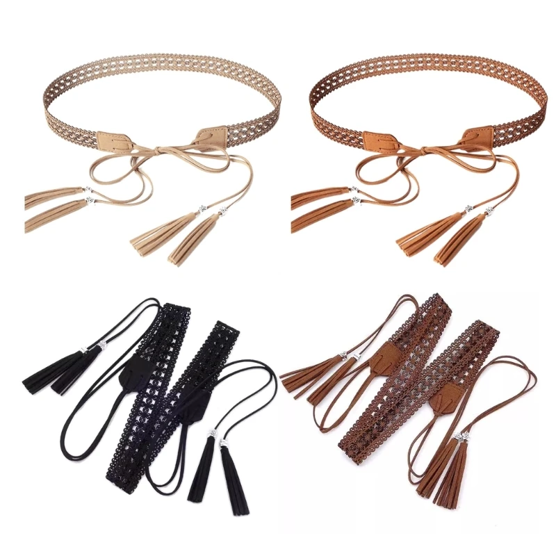 

Lady Waist Belt Skinny Belt Hollow Flower Vintage Tie Belt Casual Ceinture Belt F3MD