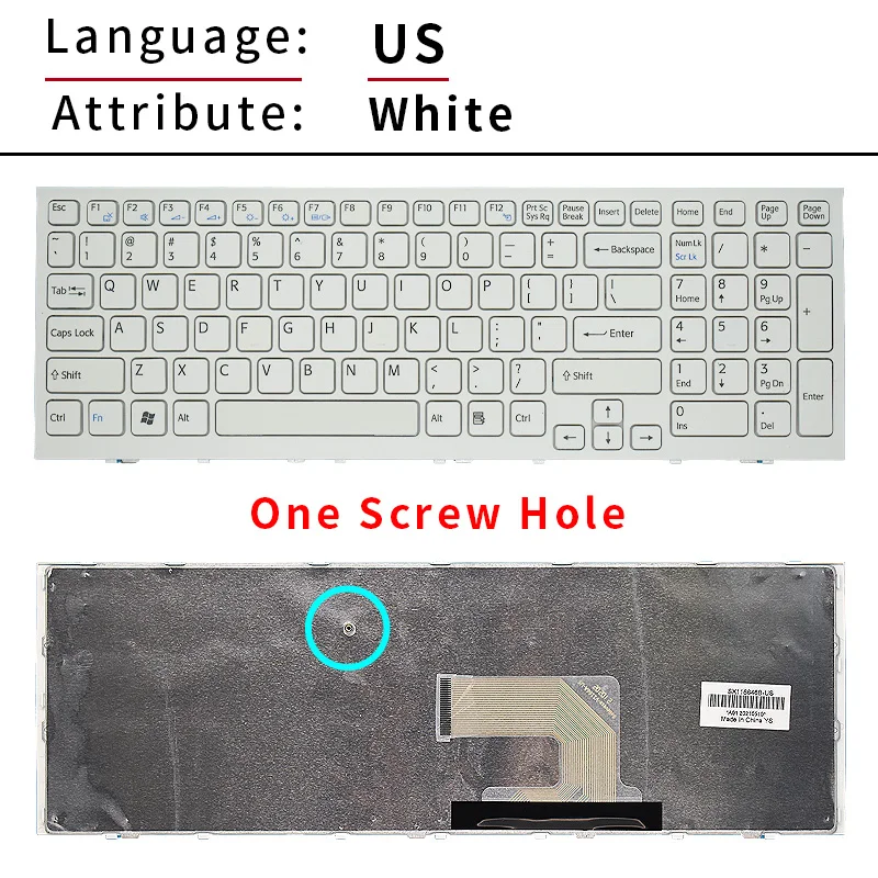 Genuine US/English Keyboard for SONY VAIO VPC-EH VPCEH laptop Keyboard US Layout White color 9Z.N5CSQ.301 100% Fully Tested