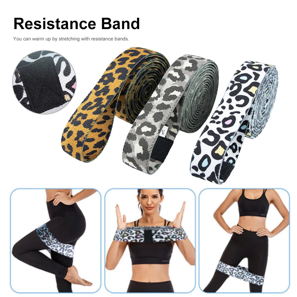 3PCS Resistance Bands for Legs and Butt 3pcs Set of Leopard Print Fitness Stretch Band Yoga Resistance Band Sports Fitness Band