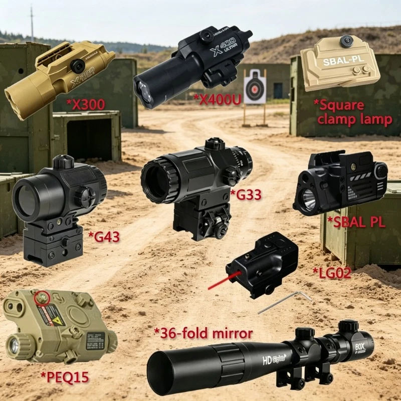 

Tactical Laser Flashlight Combo 20mm Picatinny Rail G33/G43/X300/X400U/PEQ-15/LG02 for Outdoor Hunting Airsoft Gear