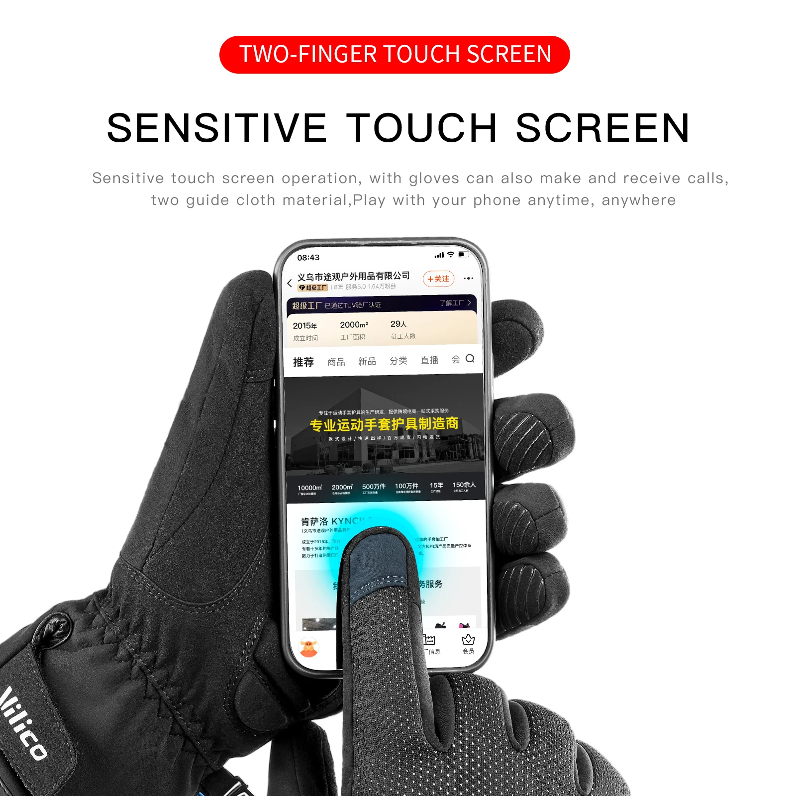 Winter Waterproof Cycling Gloves Outdoor Sports Running Motorcycle Ski Touch Screen Fleece Gloves Non-slip Warm Full Fingers