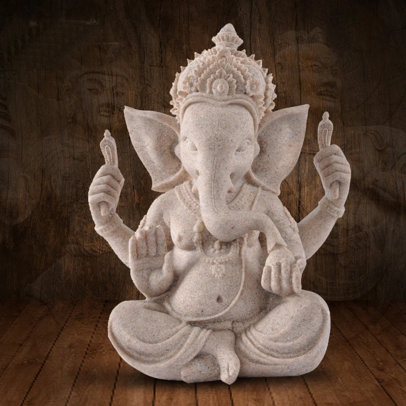 

Ganesh Statue Art Crafts Ganesha Figurine Hindu Elephant God Sculpture for Garden Patio Yard Outdoor Landscaping Home Decor